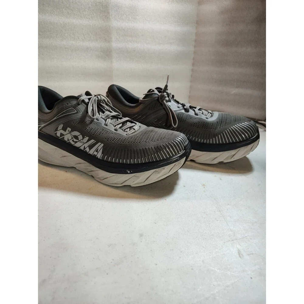 Hoka One One Bondi 7 Men’s Size 14 2E Running Shoes Sneakers Gray Low Top (876)
